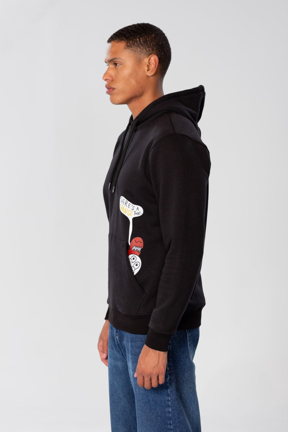 Men's Slim Fit Hoodie Sweatshirt With Side Print