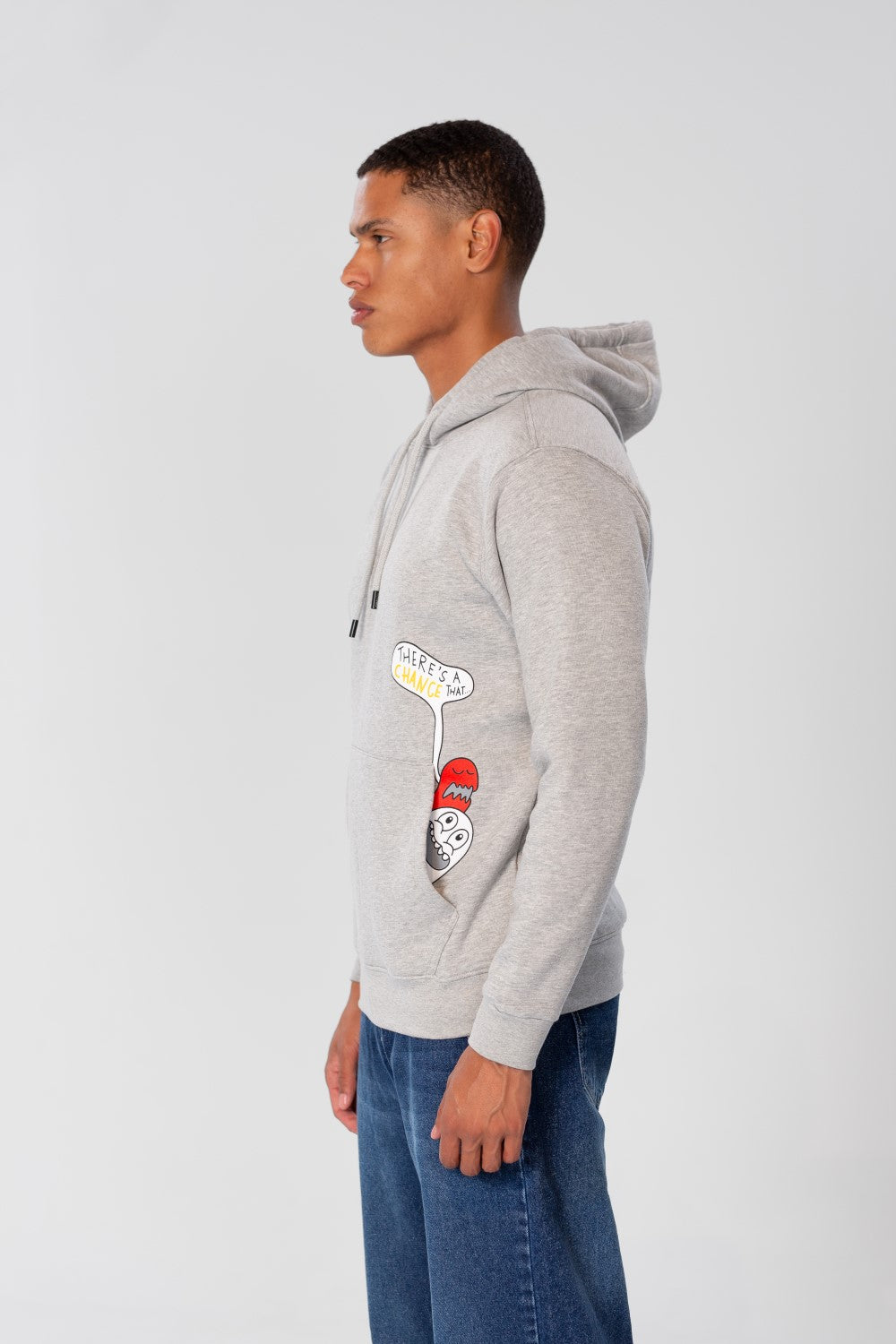 Men's Slim Fit Hoodie Sweatshirt With Side Print