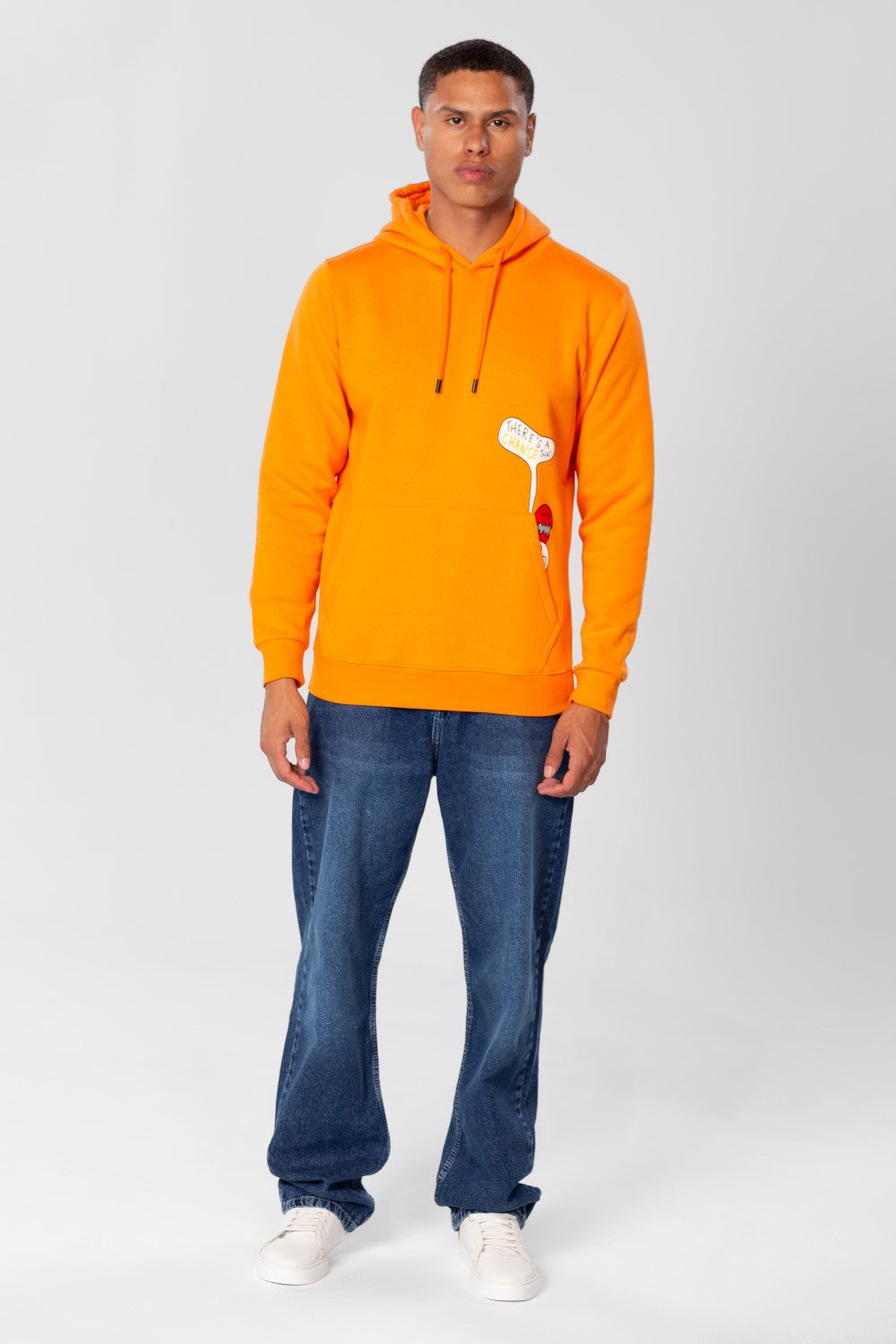 Men's Slim Fit Hoodie Sweatshirt With Side Print