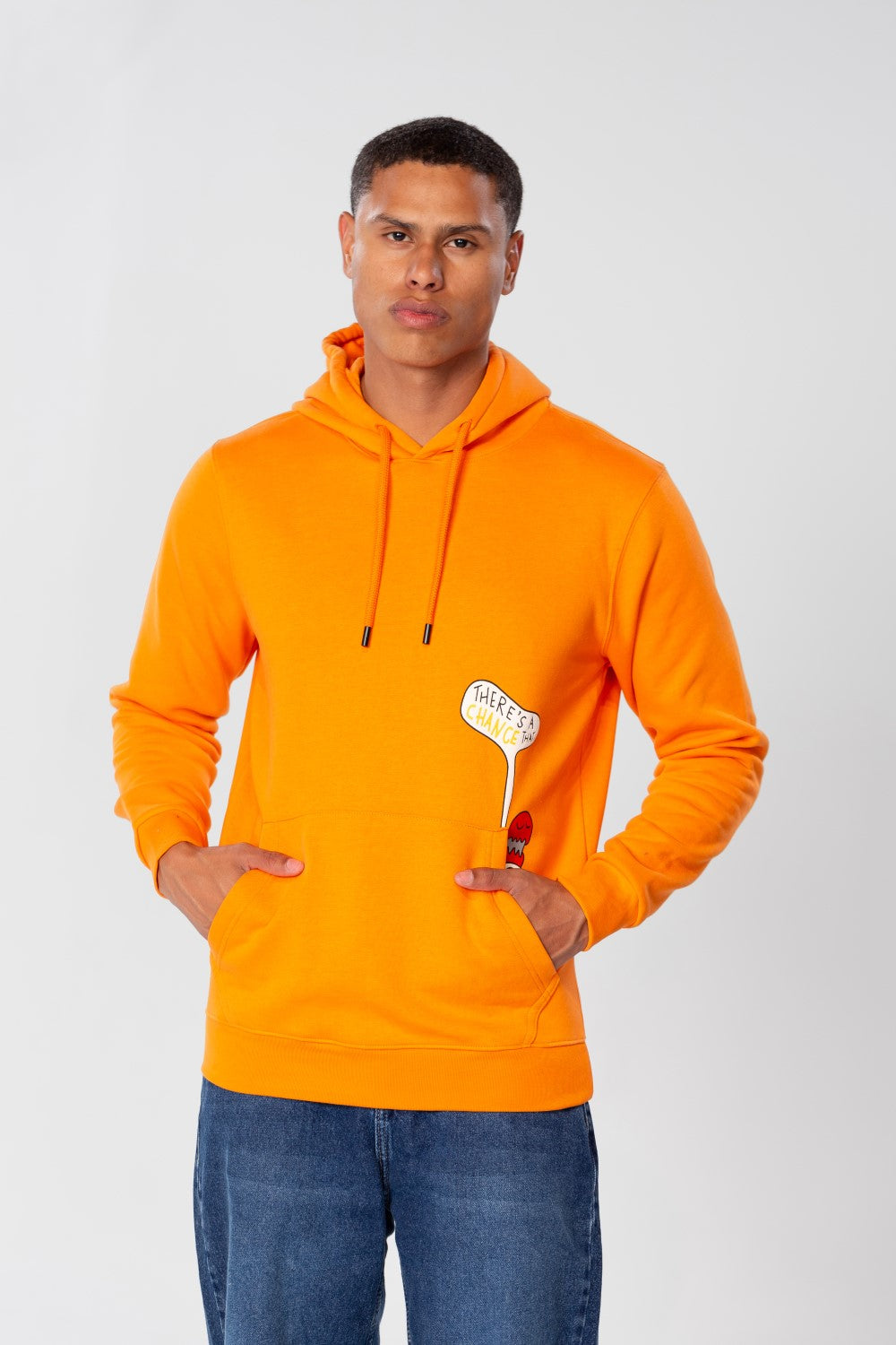 Men's Slim Fit Hoodie Sweatshirt With Side Print