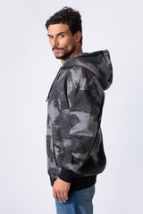 Men's Camo Melton Regular Fit Hooded Long Sleeves Sweatshirt