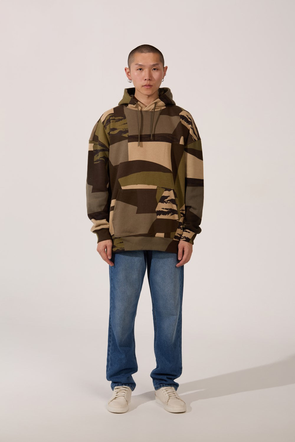 Men's Army Regular Fit Milton Long Sleeves Hoodie Sweatshirt With Front Pocket