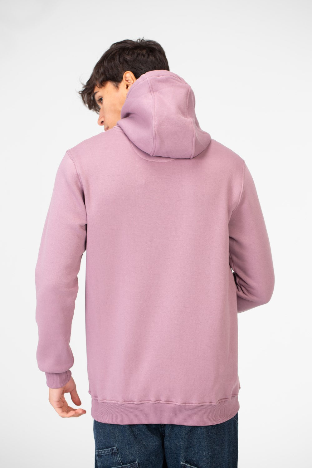 سويت شيرت هودي رجالي Slim Fit أساسي بجيب أمامي