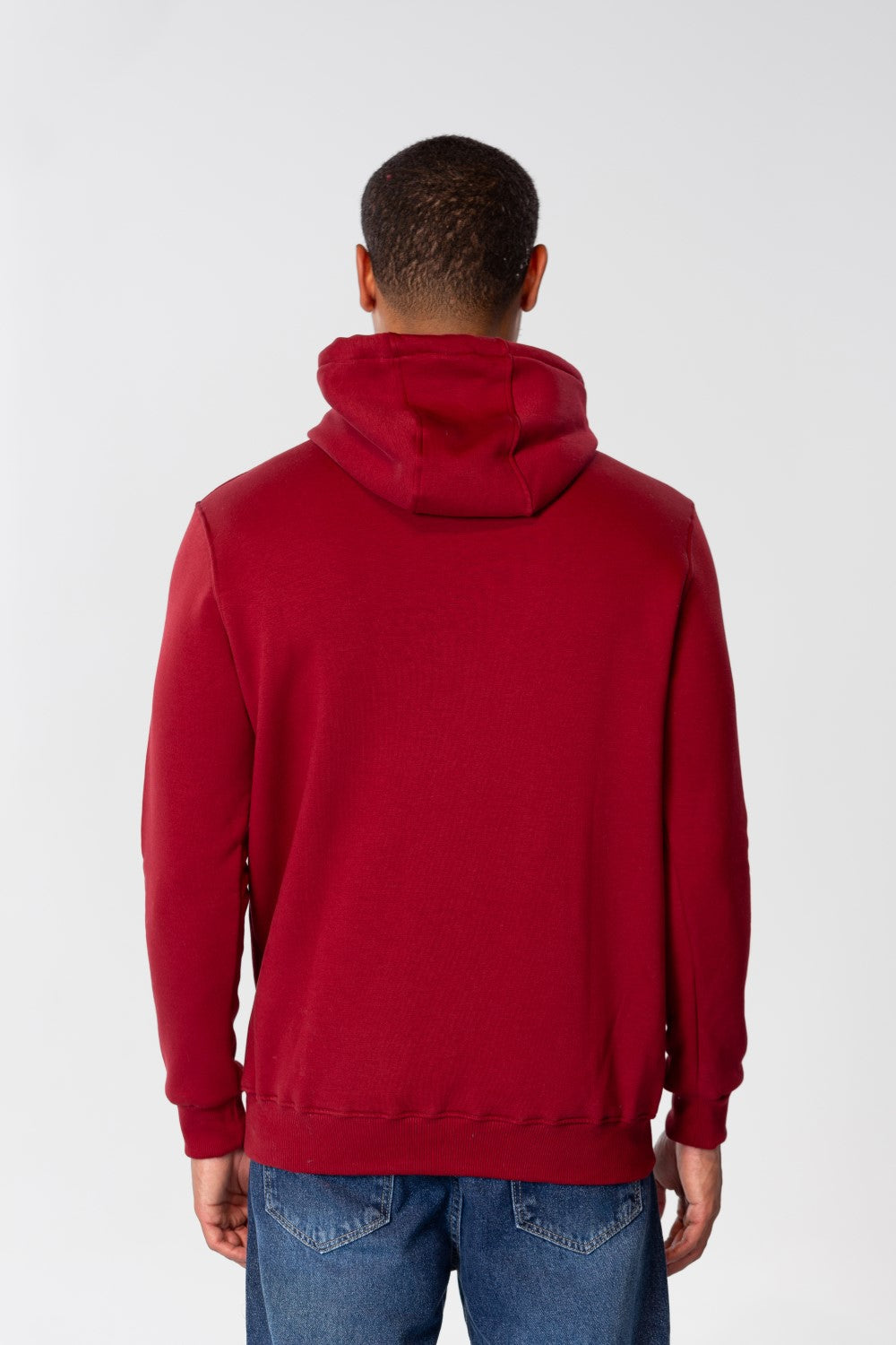 سويت شيرت هودي رجالي Slim Fit أساسي بجيب أمامي