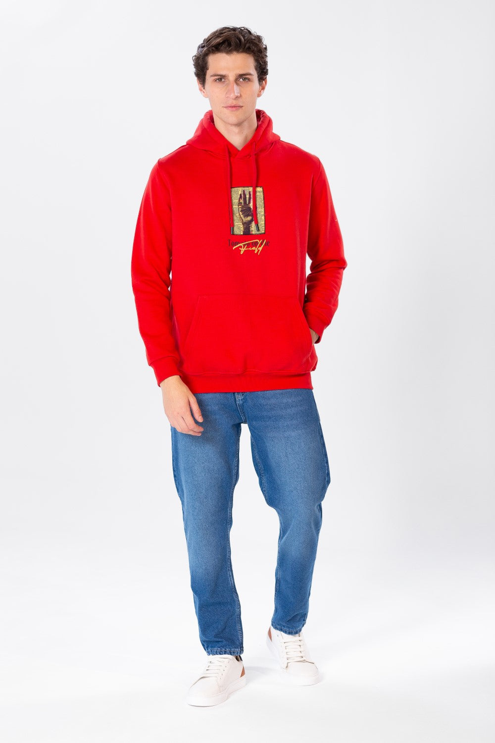 Men's Printed Hoodie Sweatshirt In Comfortable Cut