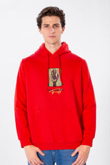 Men's Printed Hoodie Sweatshirt In Comfortable Cut