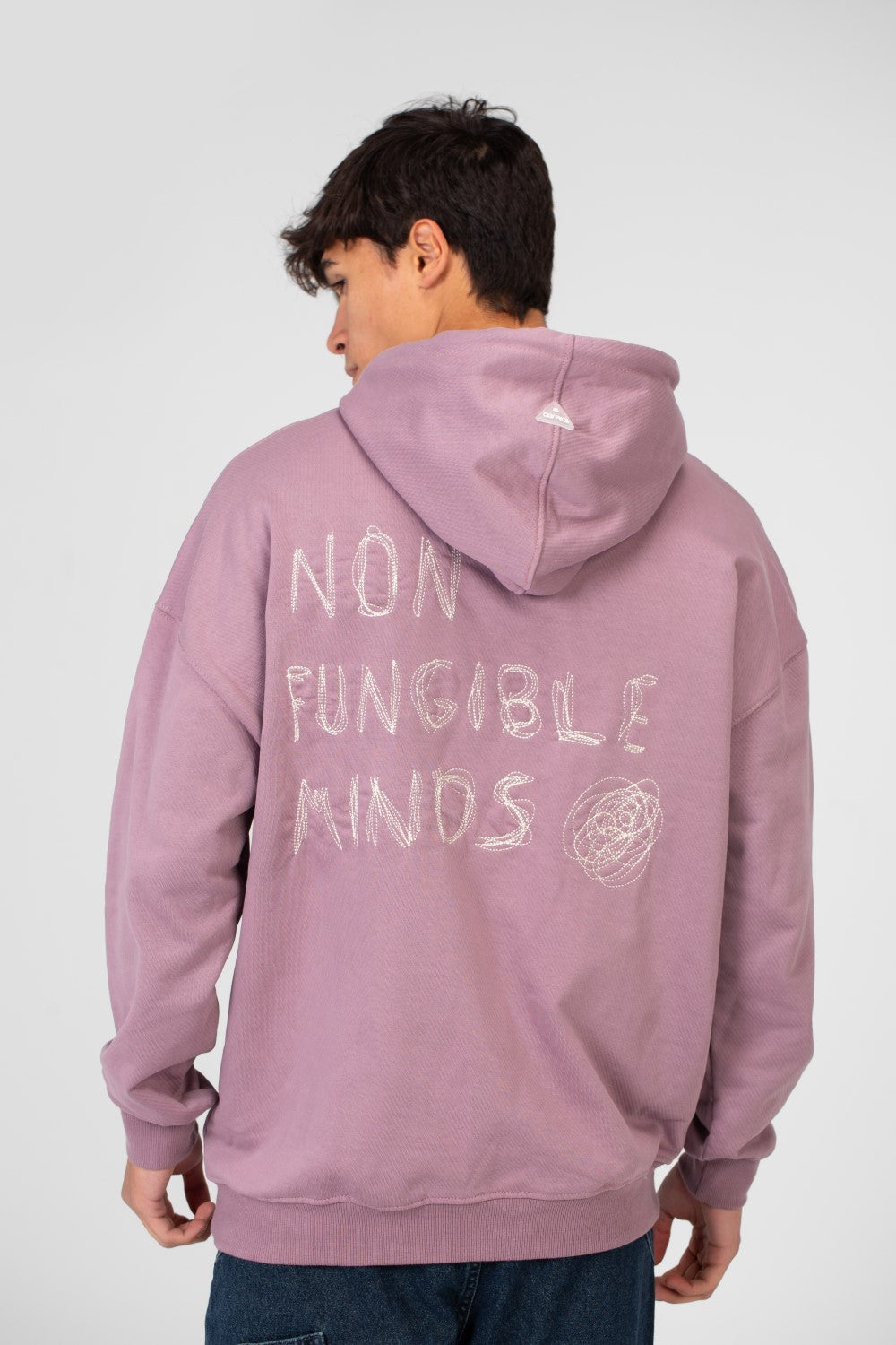 Men's Oversize Hoodie With Text Print On The Front And Back