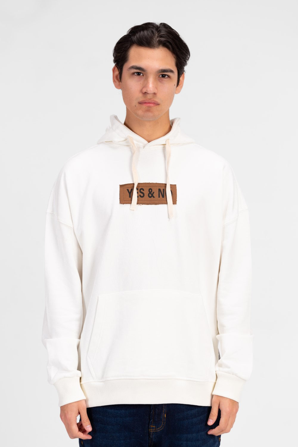 Men's Oversized Yes and No Print Hoodie Sweatshirt