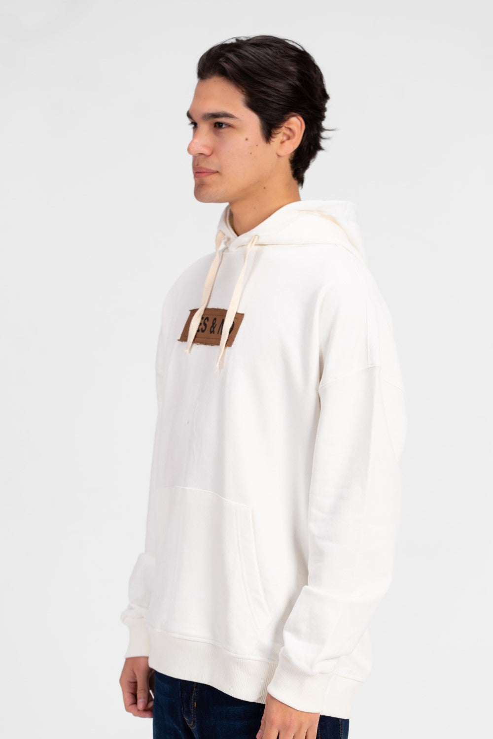 Men's Oversized Yes and No Print Hoodie Sweatshirt