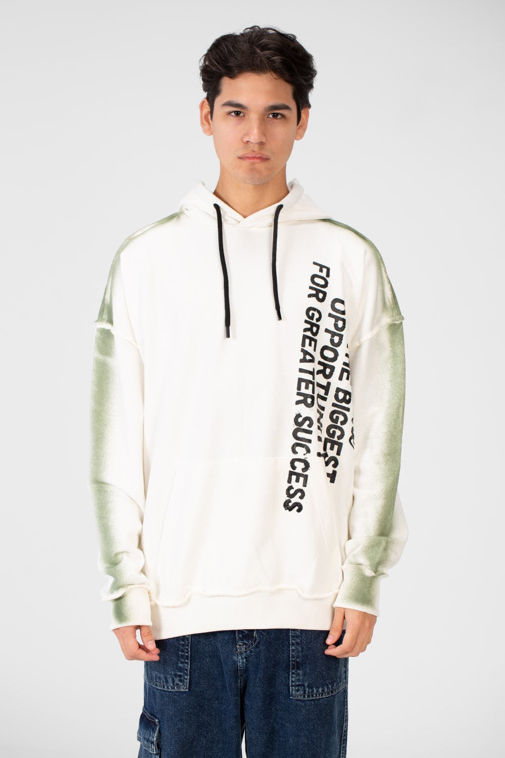 Men's Oversize Hoodie Sweatshirt With Text Print