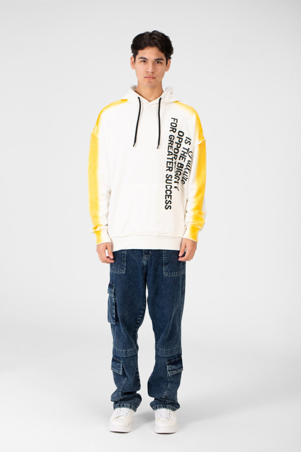 Men's Oversize Hoodie Sweatshirt With Text Print