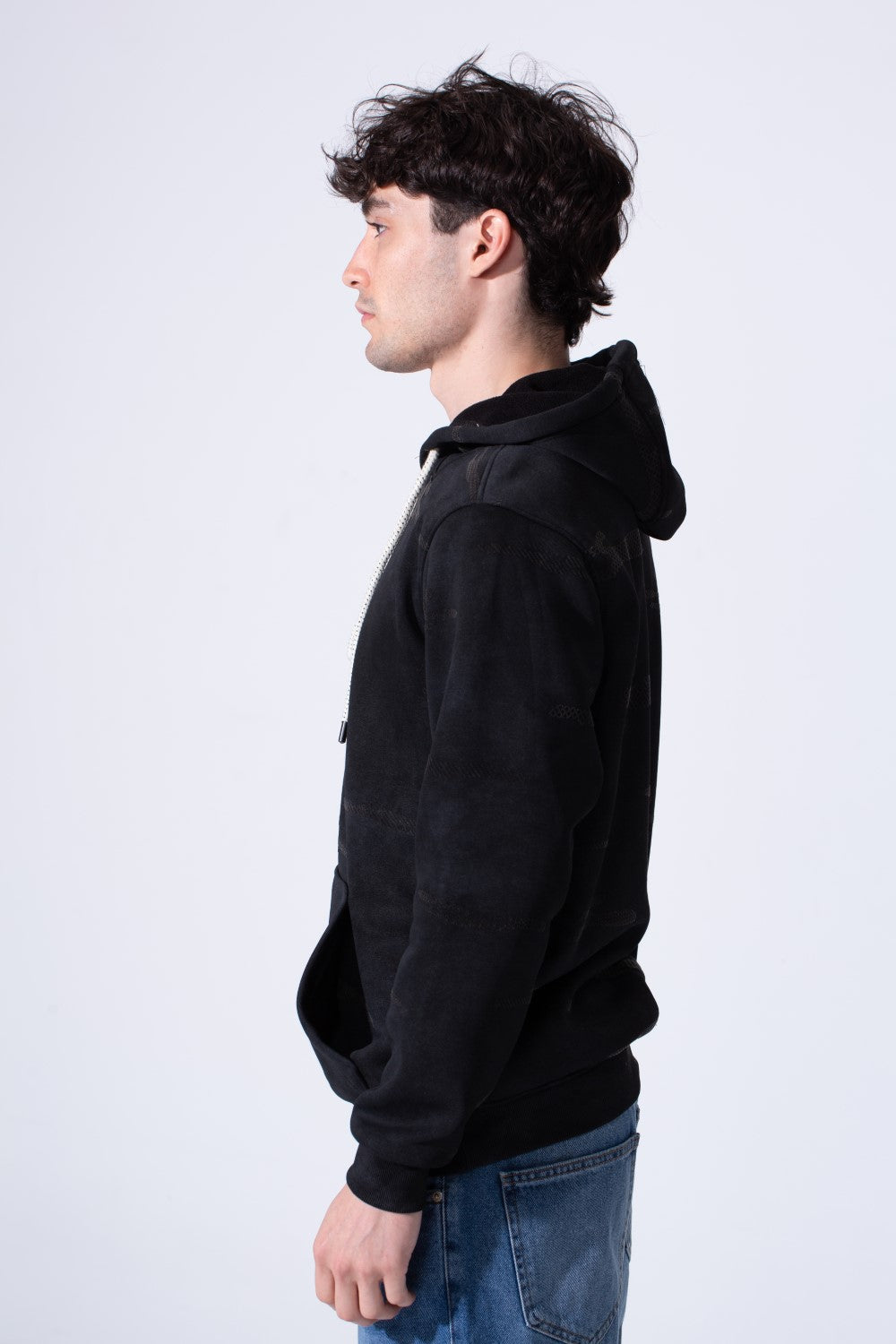 Men's Slim Fit Milton Tie Dye Hood Sweatshirt With Front Pocket And Long Sleeves