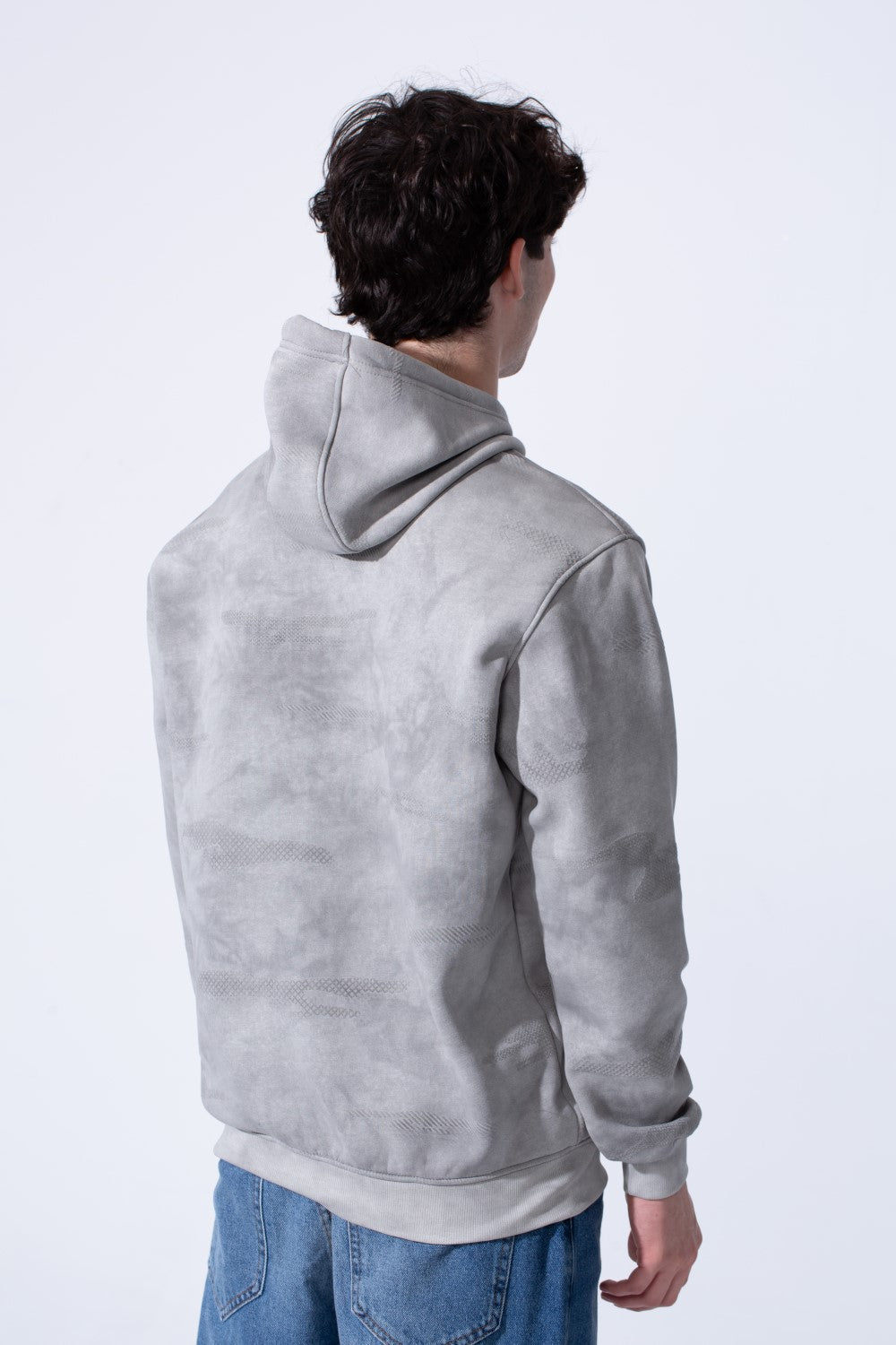 Men's Slim Fit Milton Tie Dye Hood Sweatshirt With Front Pocket And Long Sleeves