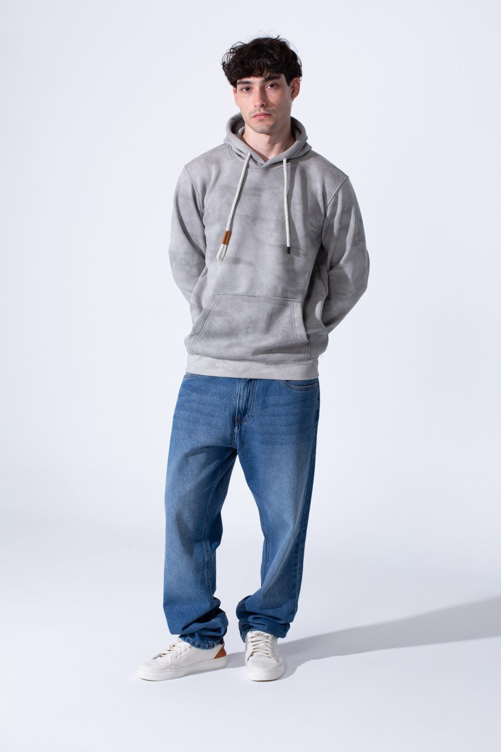 Men's Slim Fit Milton Tie Dye Hood Sweatshirt With Front Pocket And Long Sleeves