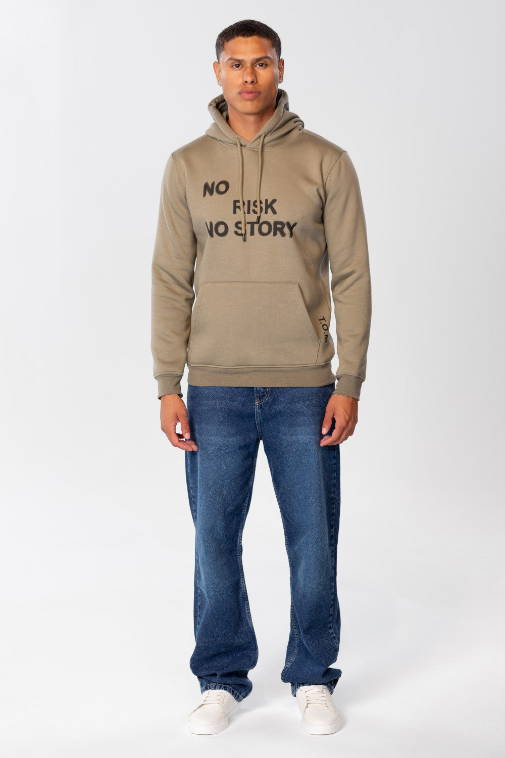 Men's Slim Fit Hoodie Sweatshirt With Text Print