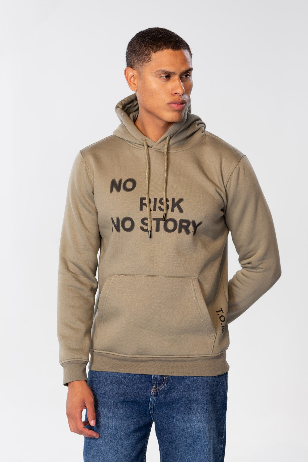 Men's Slim Fit Hoodie Sweatshirt With Text Print