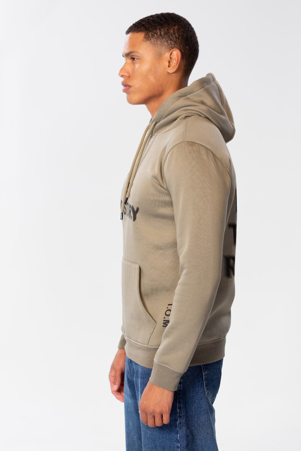 Men's Slim Fit Hoodie Sweatshirt With Text Print