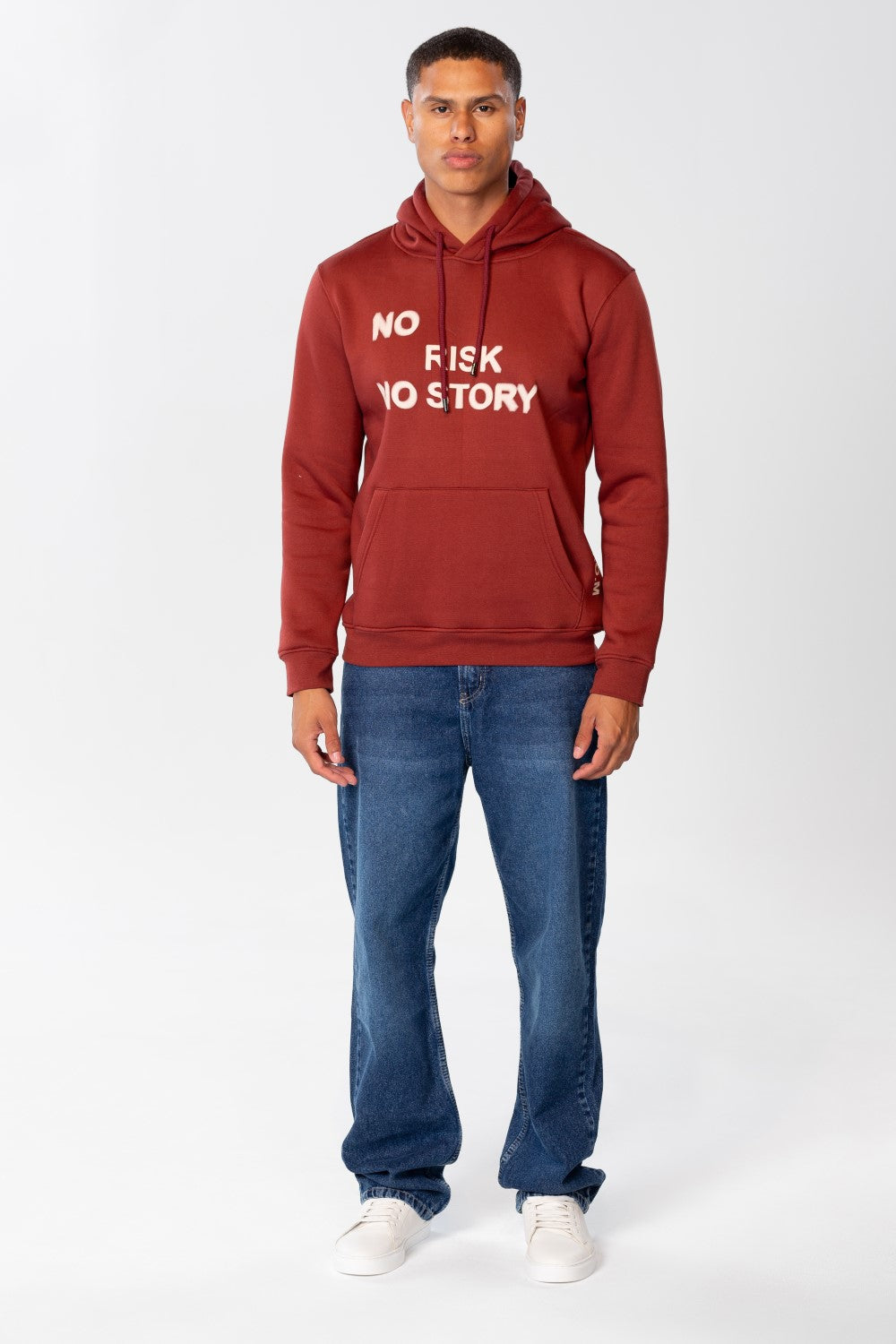 Men's Slim Fit Hoodie Sweatshirt With Text Print