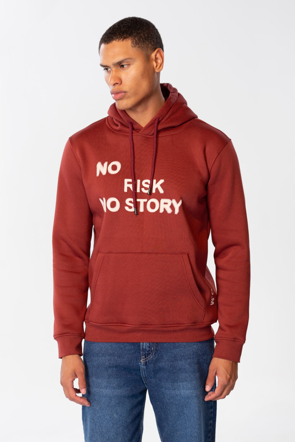 Men's Slim Fit Hoodie Sweatshirt With Text Print