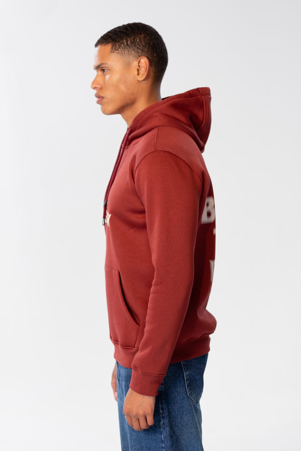Men's Slim Fit Hoodie Sweatshirt With Text Print