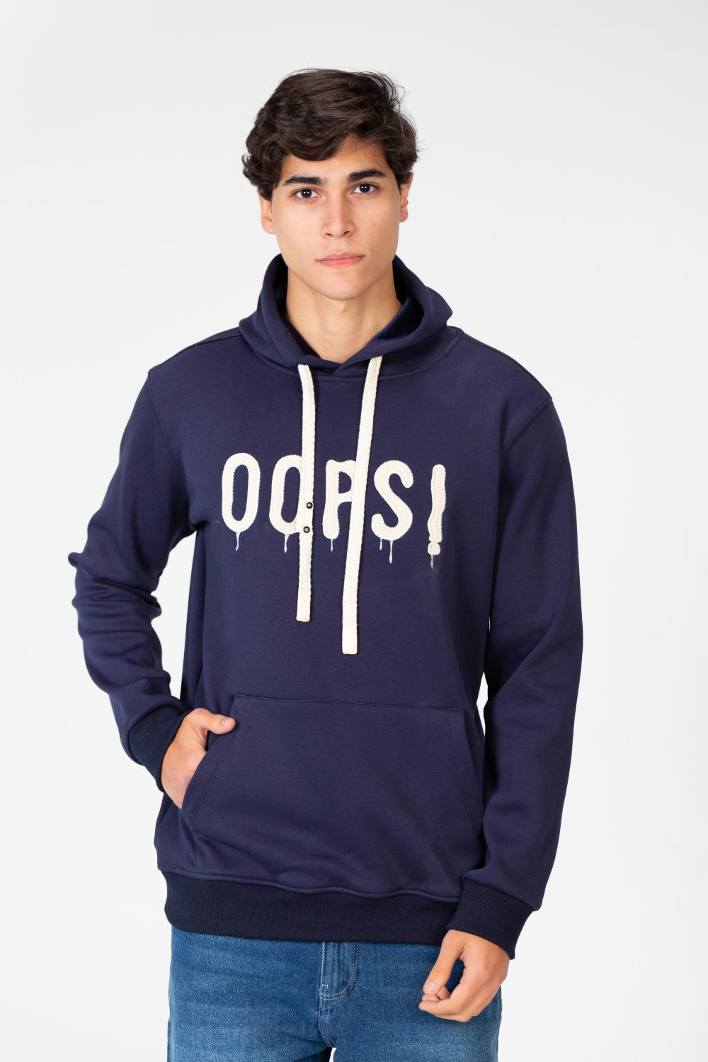 Men's Hooded Sweatshirt With Front Pocket And Long Sleeves