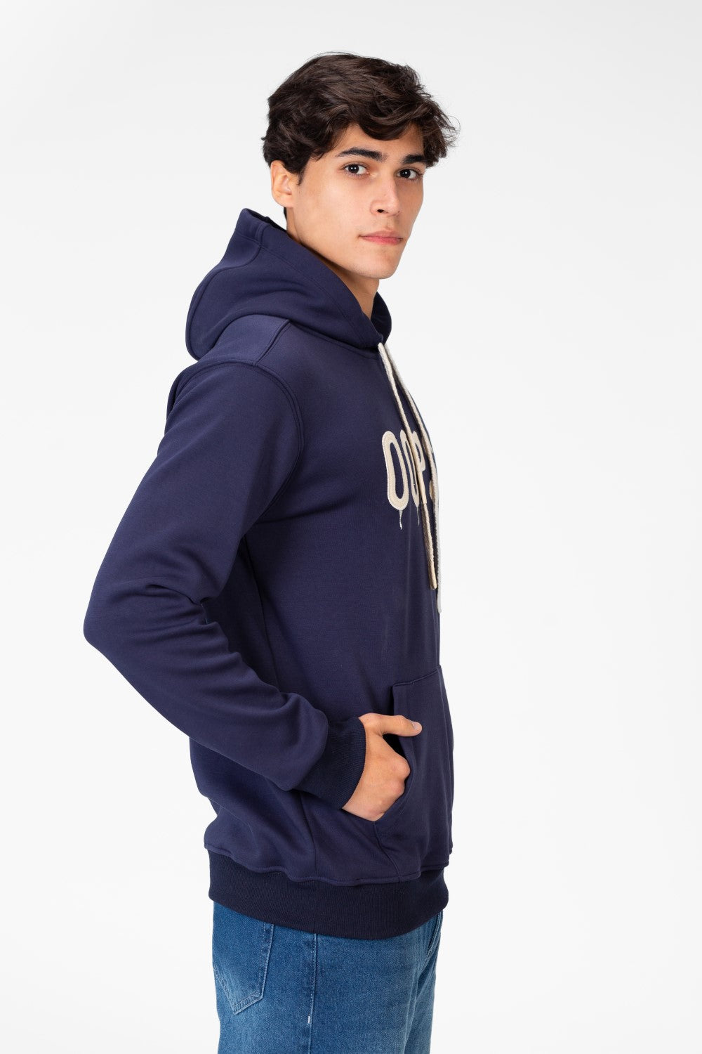 Men's Hooded Sweatshirt With Front Pocket And Long Sleeves