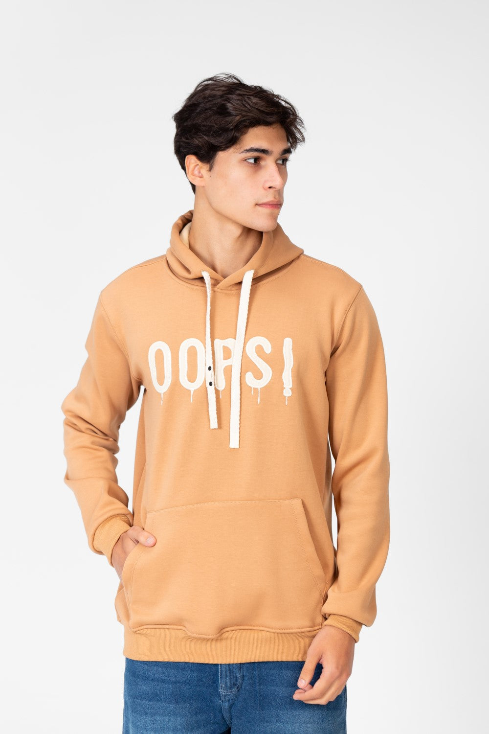 Men's Hooded Sweatshirt With Front Pocket And Long Sleeves