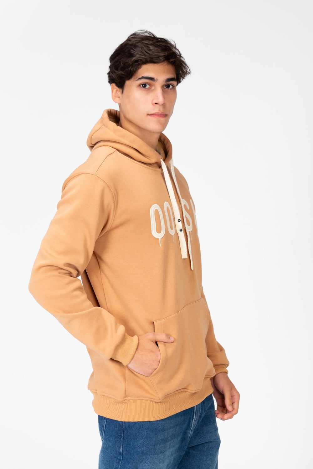 Men's Hooded Sweatshirt With Front Pocket And Long Sleeves
