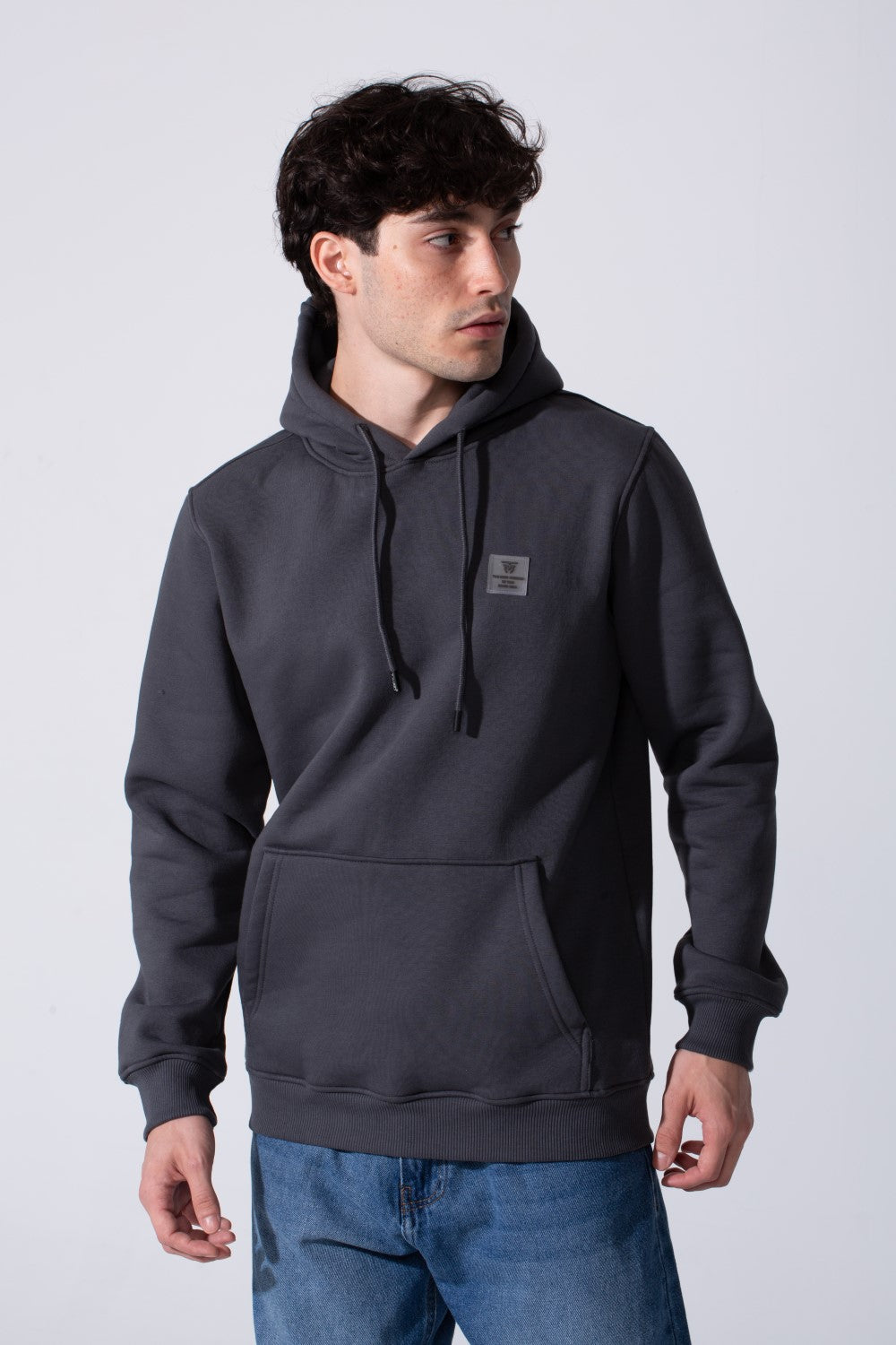 Men's Slim Fit Milton Basic Hoodie Sweatshirt With Front Kangaroo Pocket