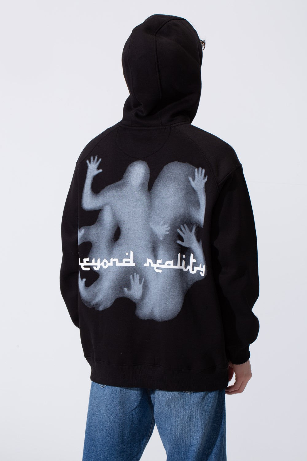 Men's Regular Fit Melton Sweatshirt With Graphic Print And Hood