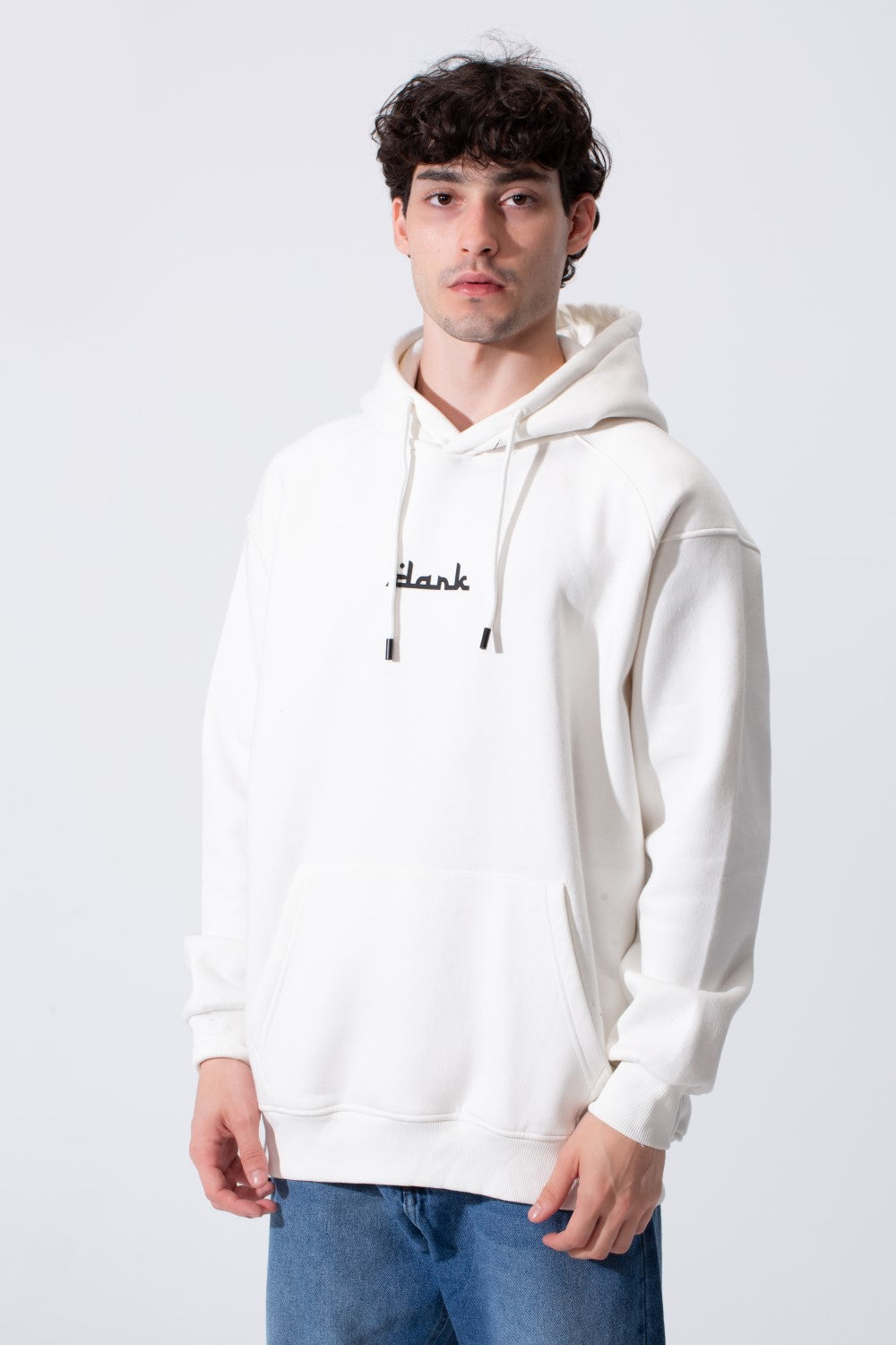 Men's Regular Fit Melton Sweatshirt With Graphic Print And Hood