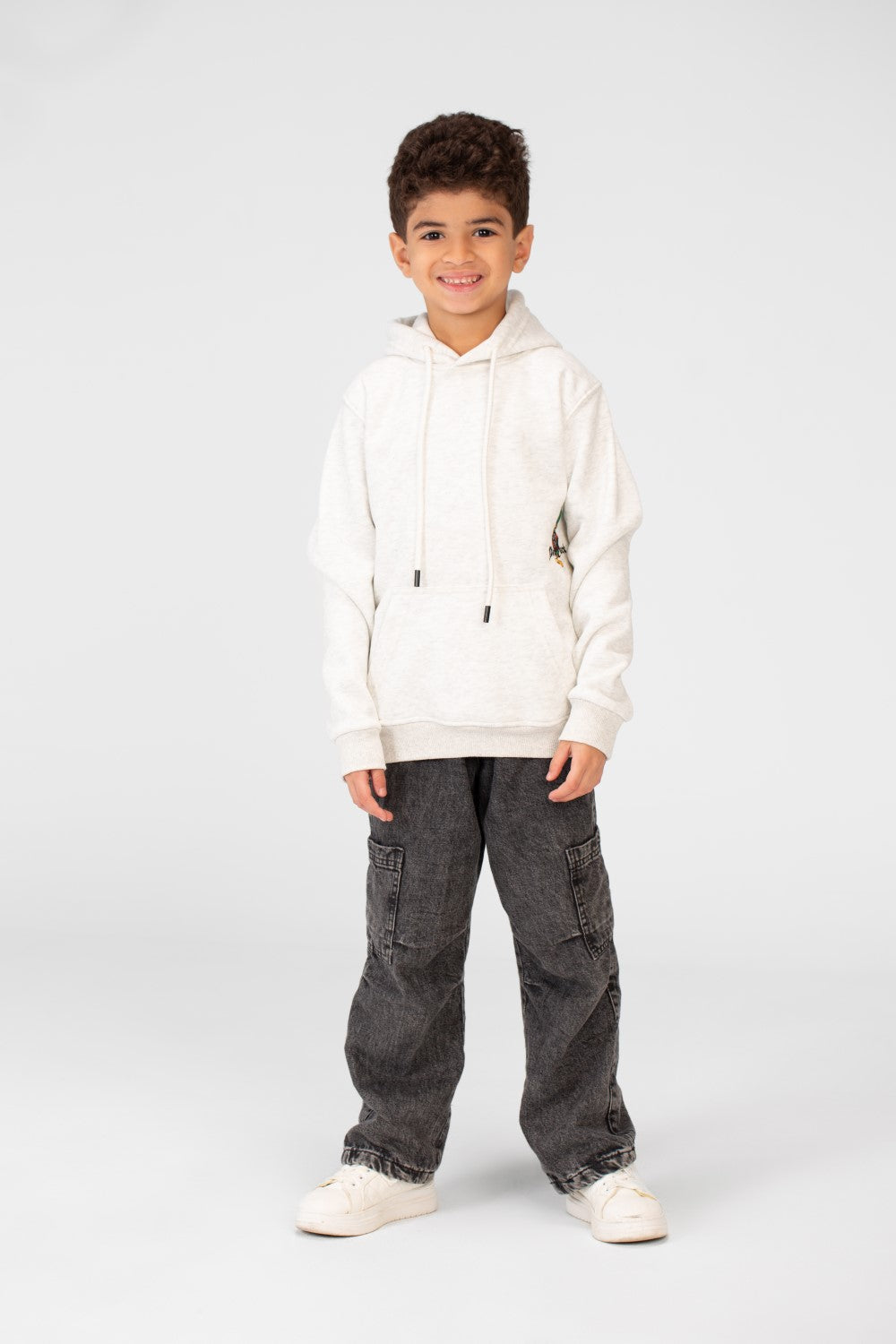Boy's Hoodie With Side Print And Long Sleeves