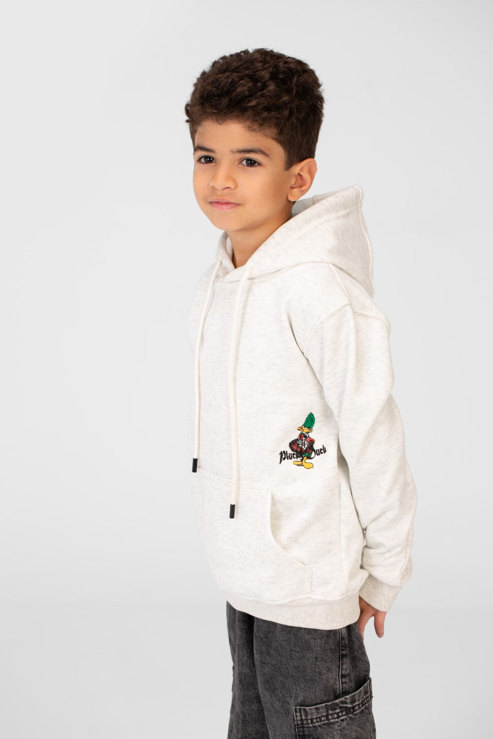Boy's Hoodie With Side Print And Long Sleeves