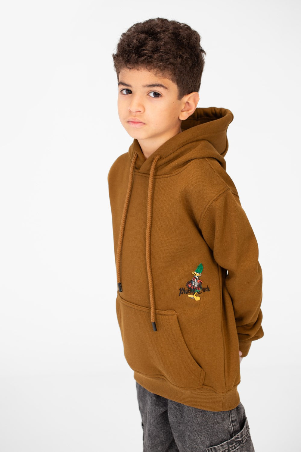 Boy's Hoodie With Side Print And Long Sleeves