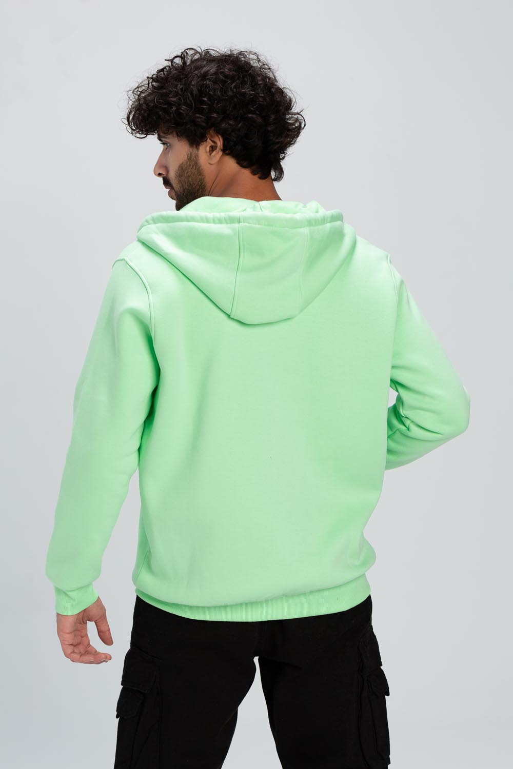 Men's Padded Hooded Full Zipper Made Of Soft Melton Basic Sweatshirt