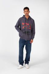 Men's Hooded Zipper Sweatshirt In Melton material