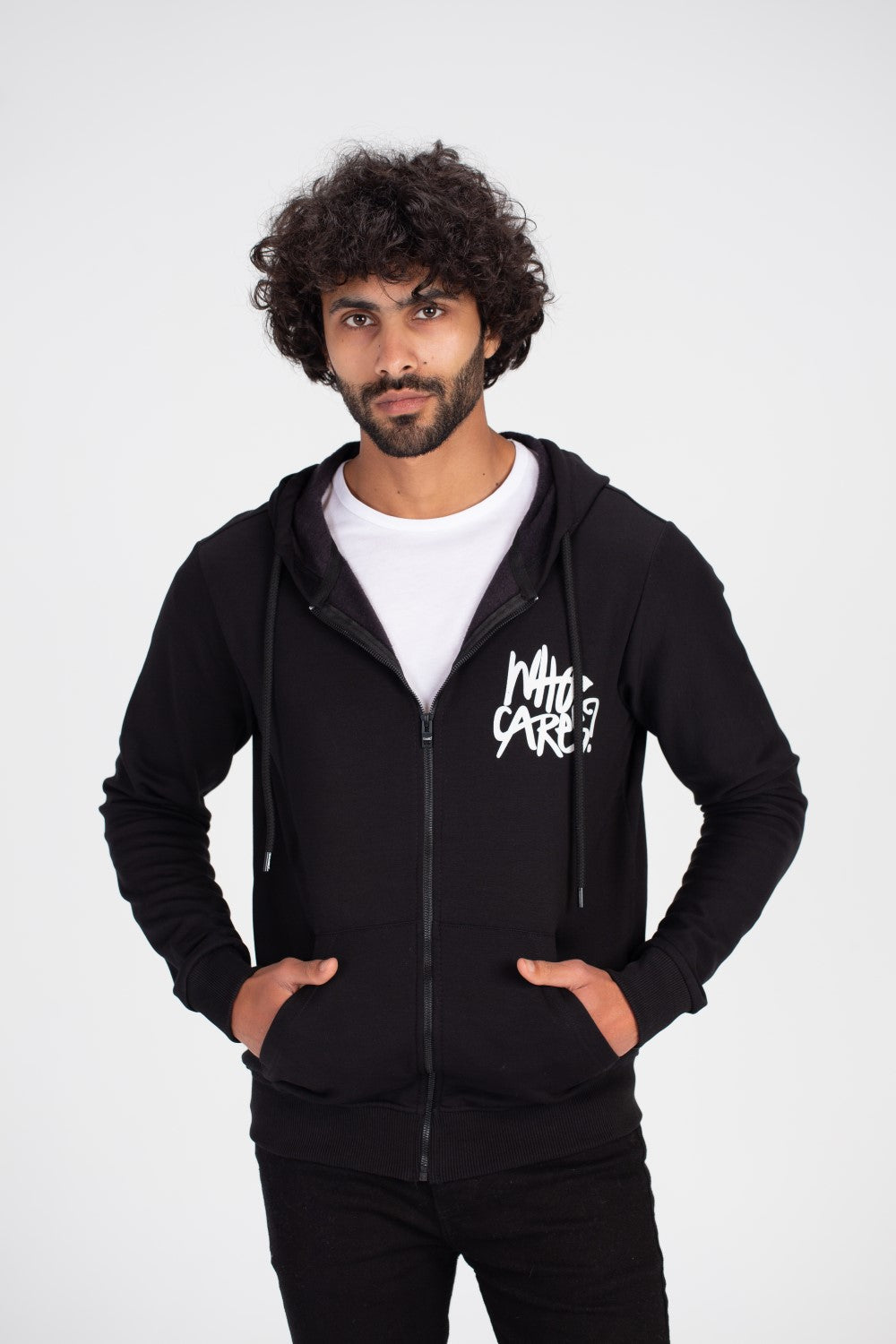 Men's Padded Hooded Front & Back Print Made Of Soft Melton Sweatshirt