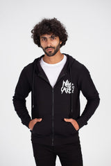 Men's Padded Hooded Front & Back Print Made Of Soft Melton Sweatshirt