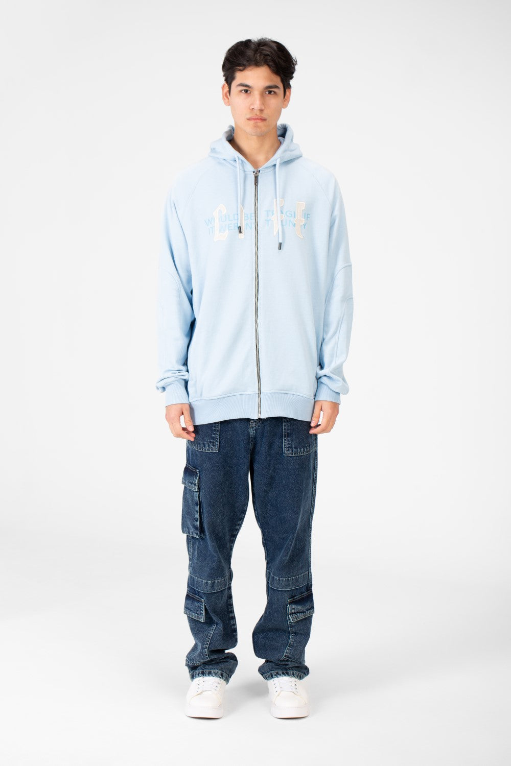 Men's Oversize Hooded Sweatshirt With Full Zipper