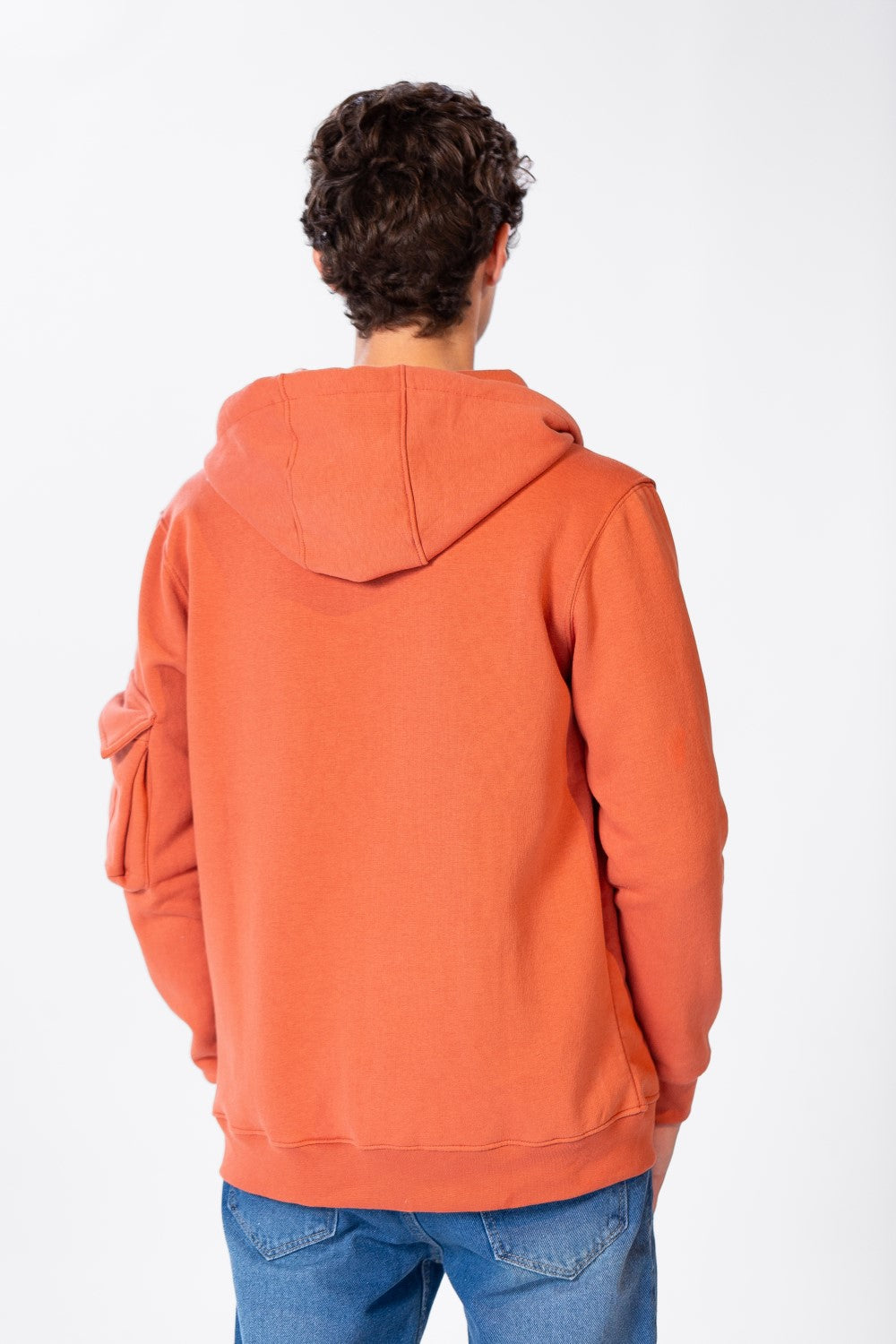 Men's Sweatshirt With Front Zipper And Pockets