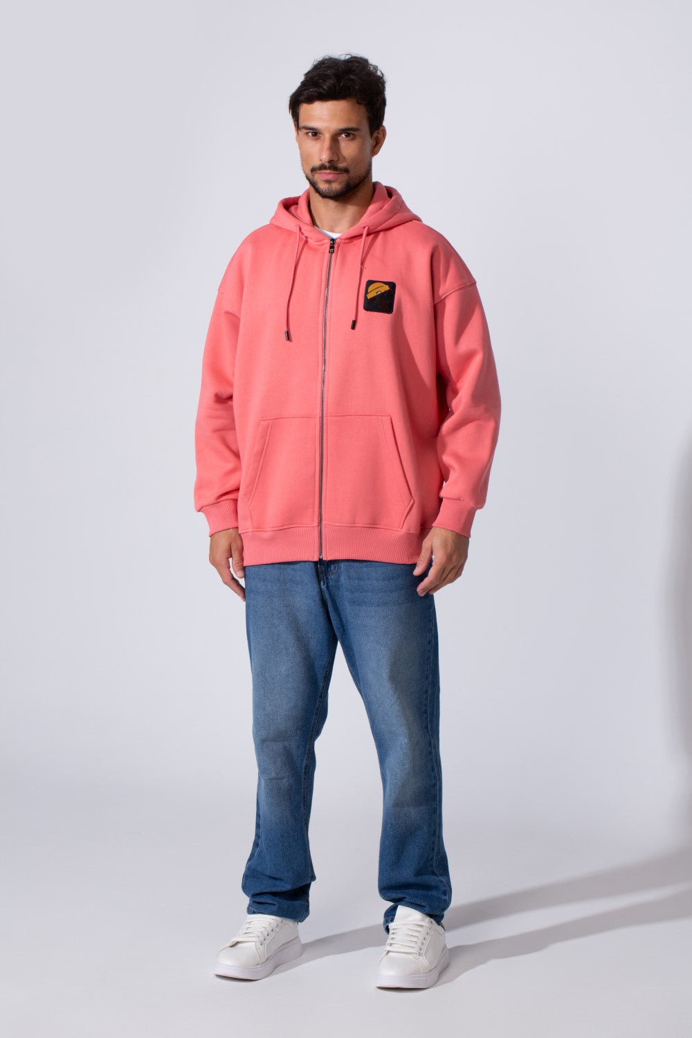 Men's Oversized Milton Zip-Up Sweatshirt With Back Print And Hood