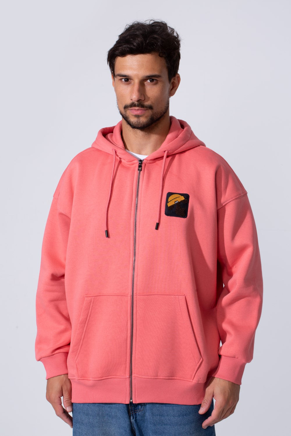 Men's Oversized Milton Zip-Up Sweatshirt With Back Print And Hood