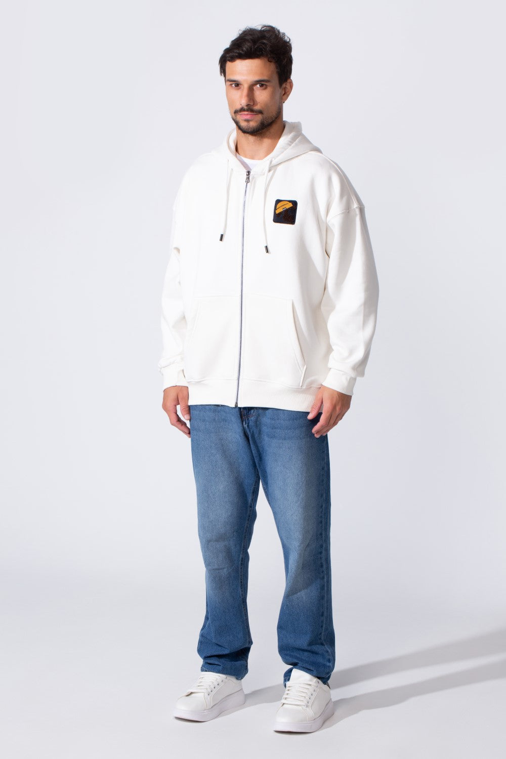Men's Oversized Milton Zip-Up Sweatshirt With Back Print And Hood
