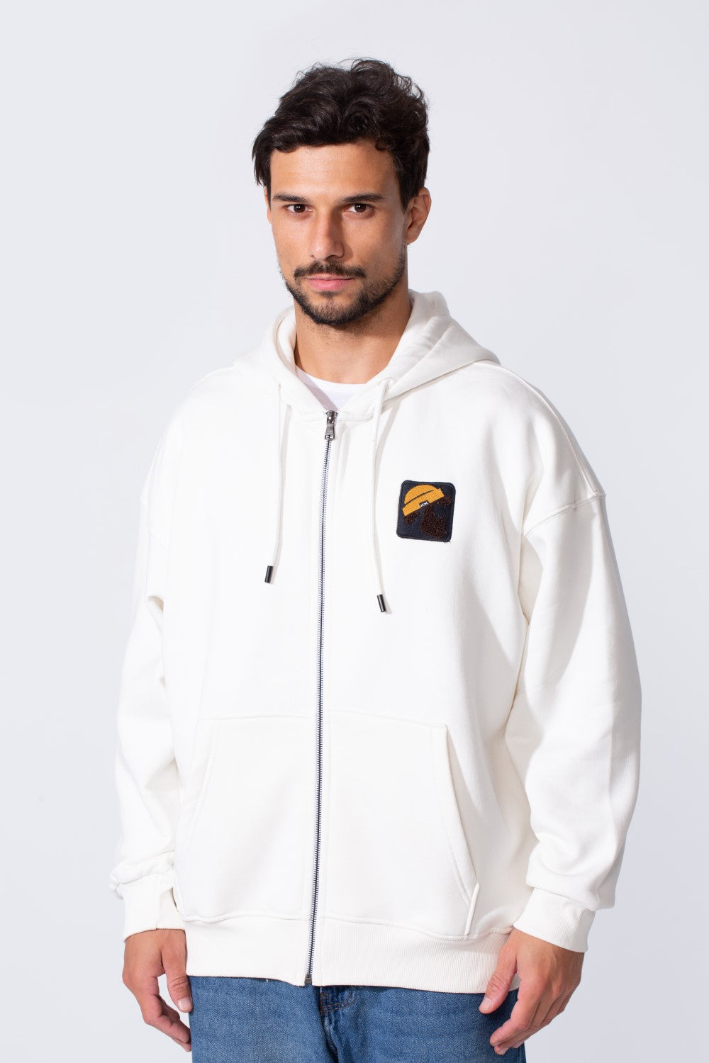 Men's Oversized Milton Zip-Up Sweatshirt With Back Print And Hood