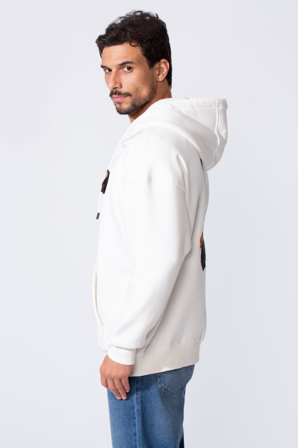 Men's Oversized Milton Zip-Up Sweatshirt With Back Print And Hood