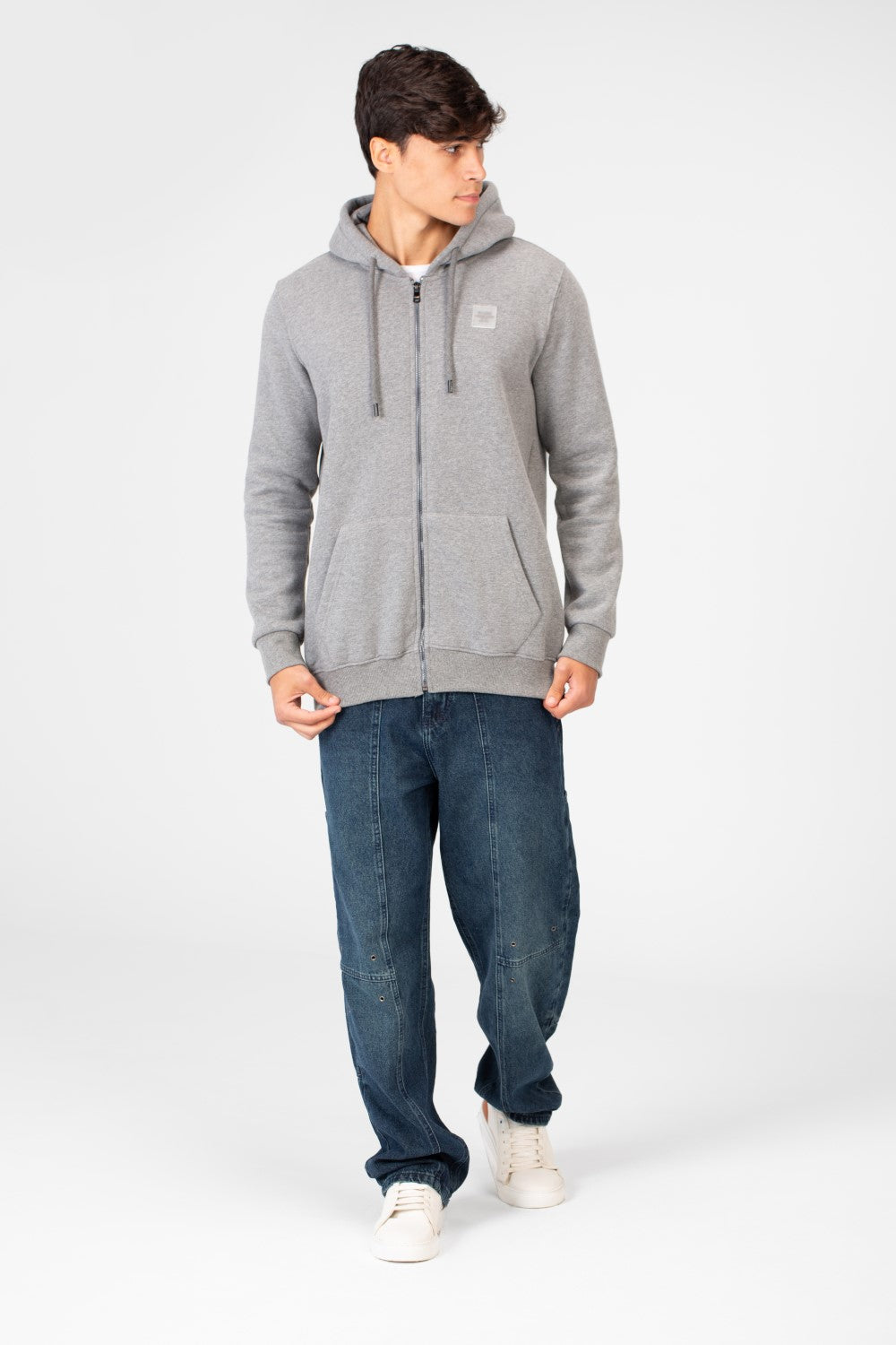 Men's Basic Sweatshirt With Zippers And Front Pockets