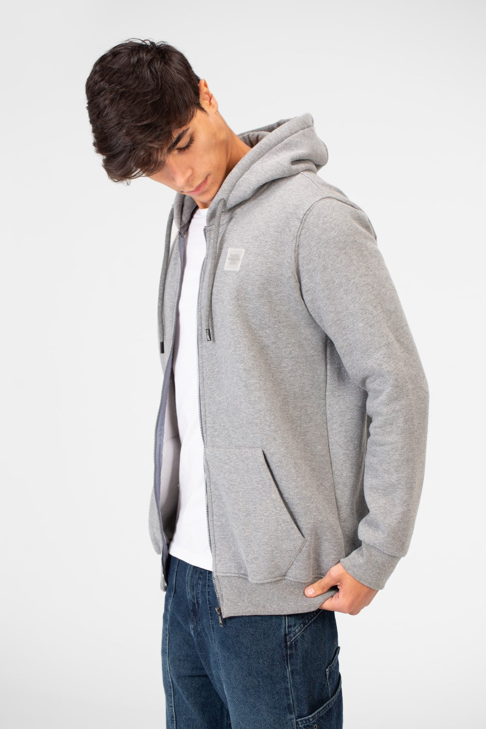 Men's Basic Sweatshirt With Zippers And Front Pockets
