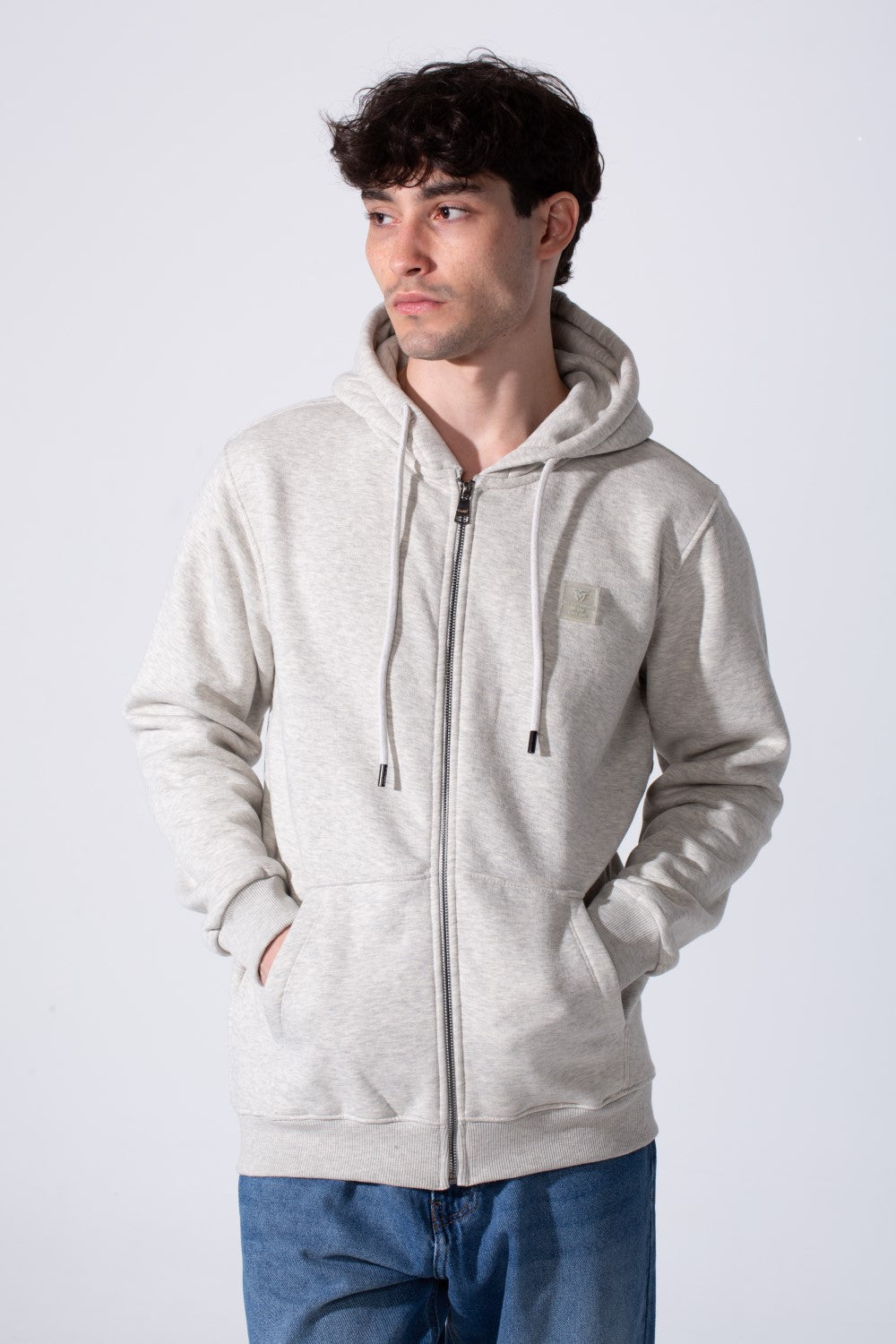 Men's Tomato Slim Fit Milton Full Zip Hoodie Sweatshirt