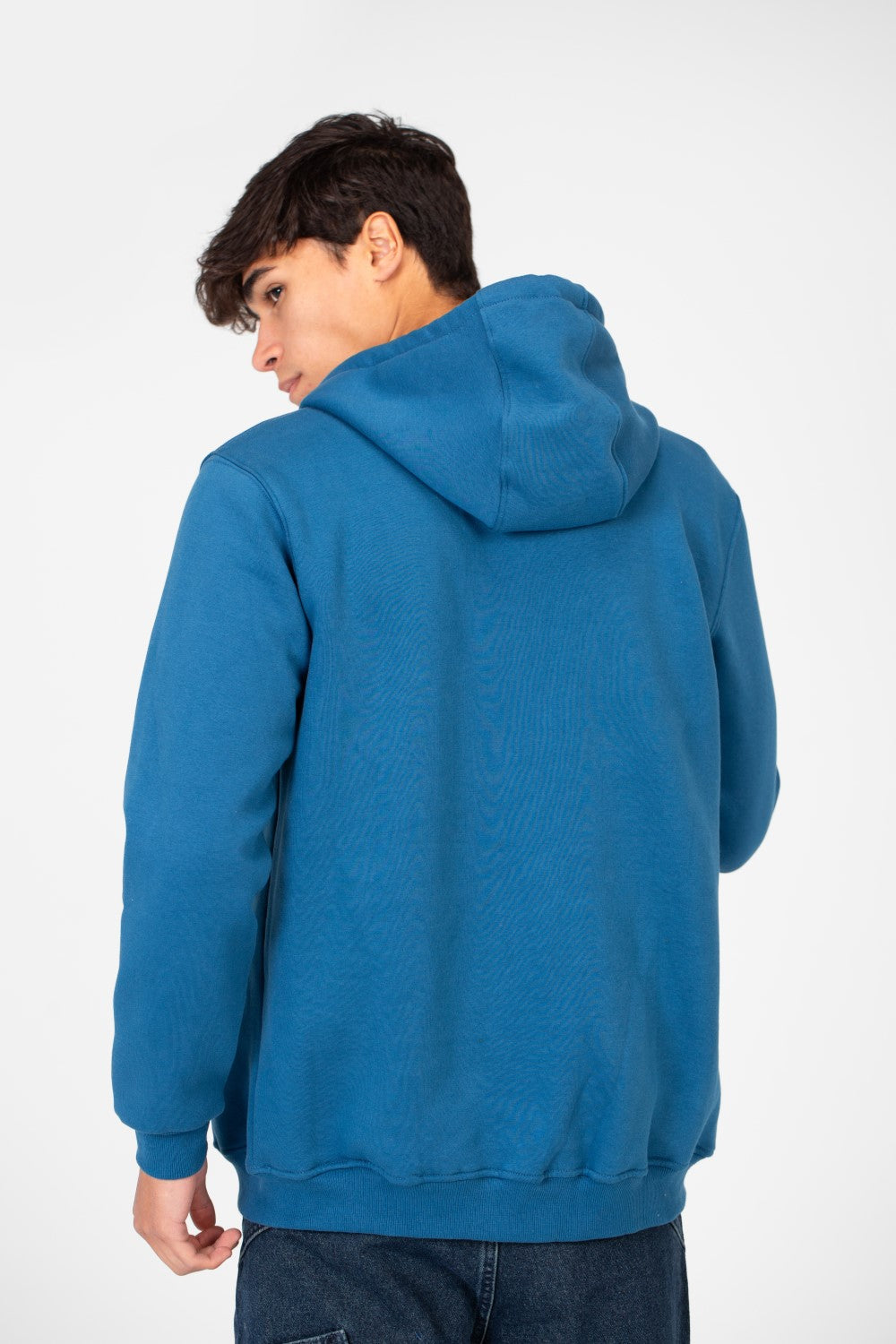 سويت شيرت أساسي للرجال بغطاء رأس وسحاب أمامي