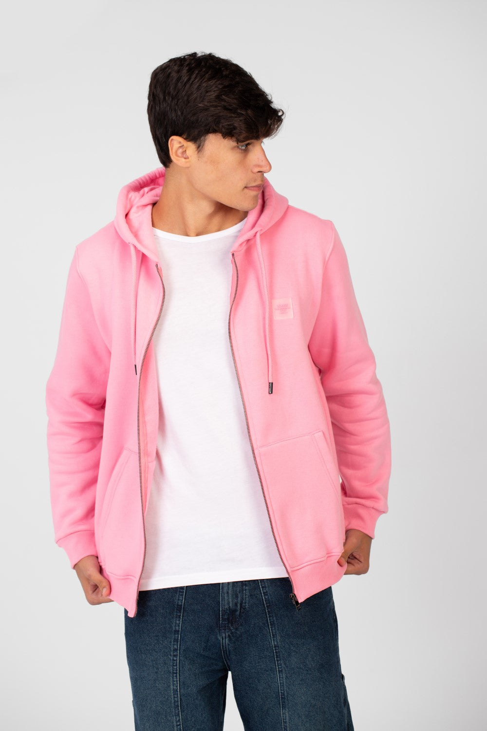 سويت شيرت أساسي للرجال بغطاء رأس وسحاب أمامي